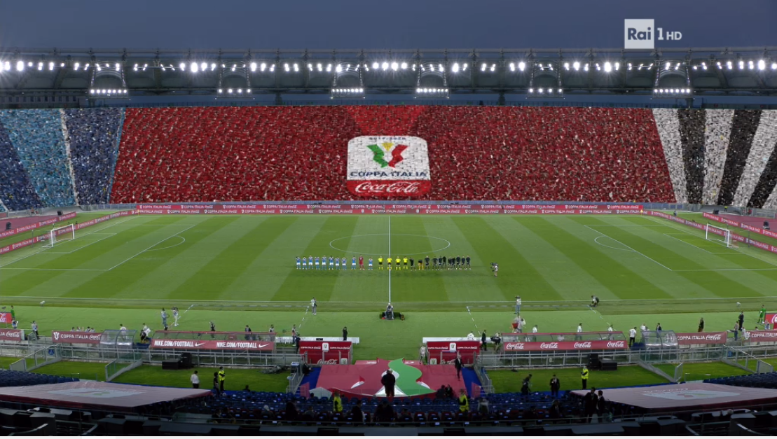 Finale Coppa Italia, spalti animati dal pubblico virtuale (e il web ride) (FOTO) TvBlog