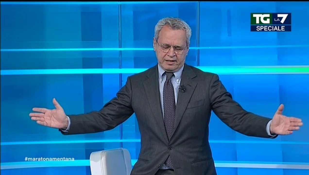 Enrico Mentana costruisce un'edizione del Tg La7 in diretta (video) TvBlog