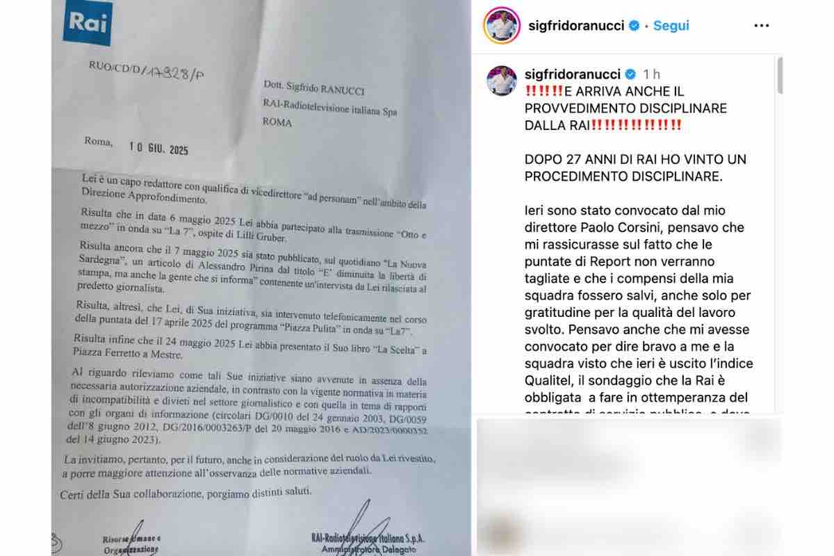 sigfrido ranucci provvedimento rai