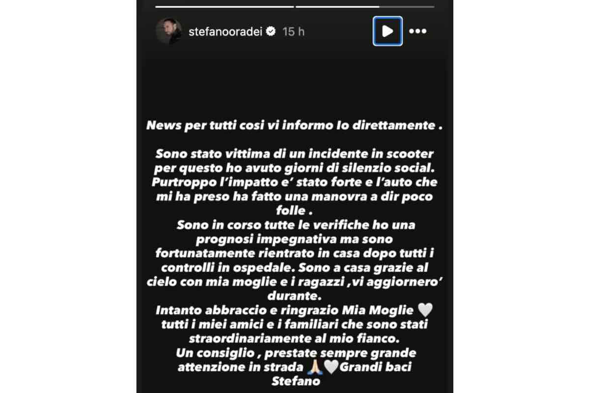 stefano oradei come sta