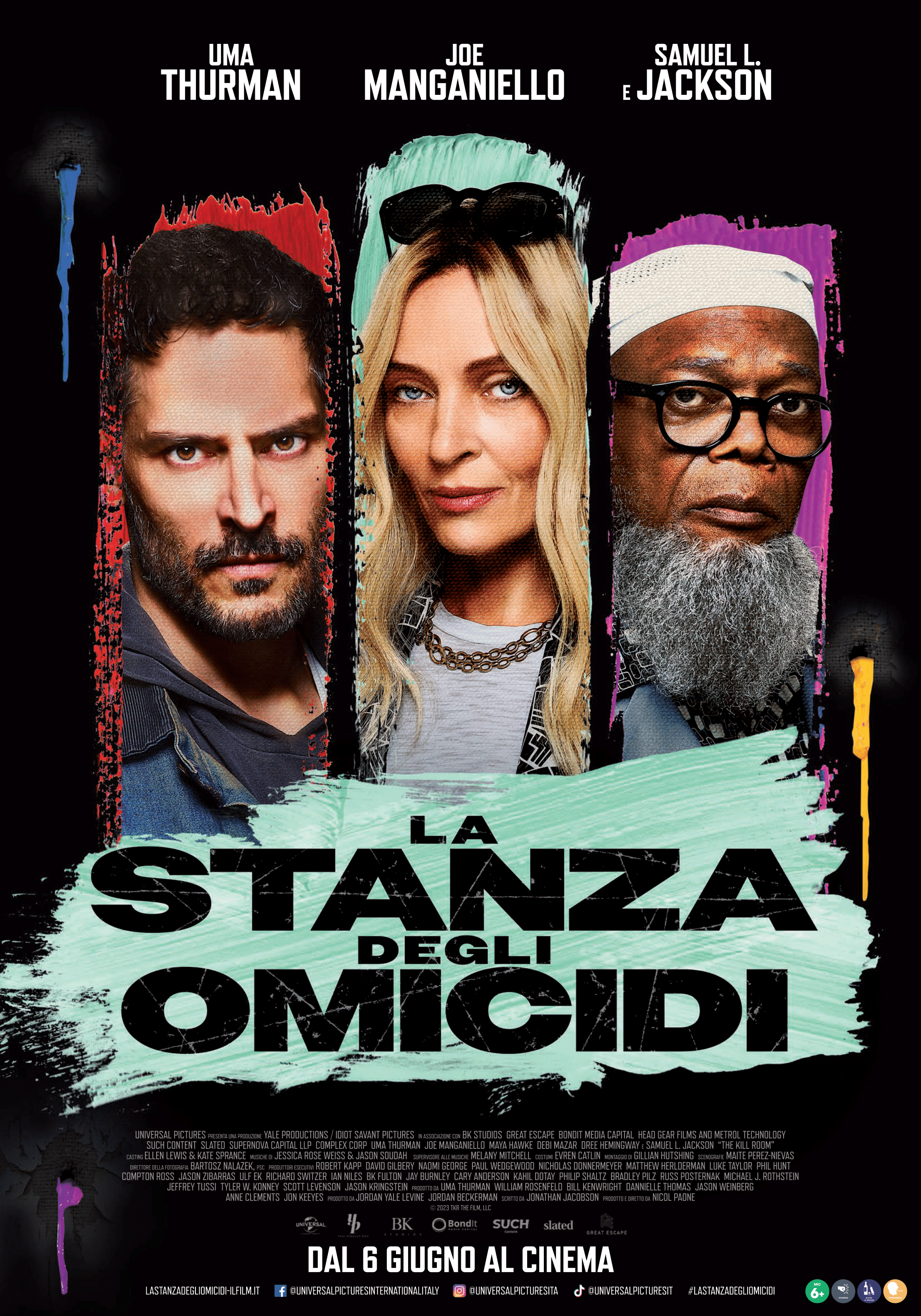 Dal 6 giugno 2024 nei cinema italiani con Universal Pictures La Stanza degli Omicidi, commedia thriller di Nicol Paone con Uma Thurman, Samuel L. Jackson e Joe Manganiello.