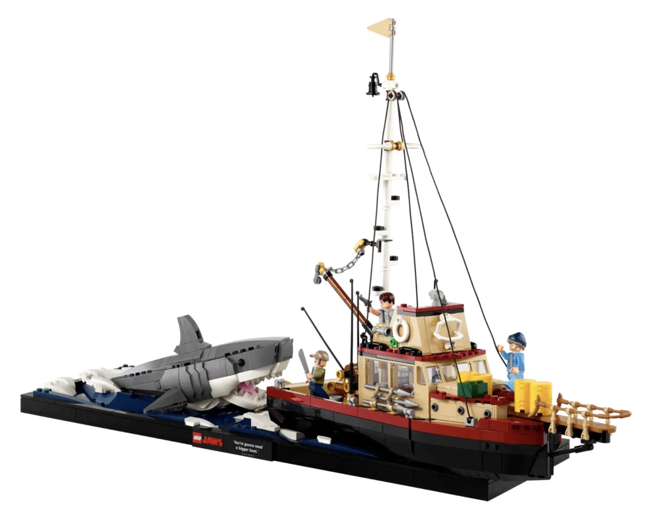 Il nuovo set LEGO Ideas JAWS ispirato ad una delle scene clou del classico Lo squalo di Steven Spielberg è in arrivo il 6 agosto 2024.