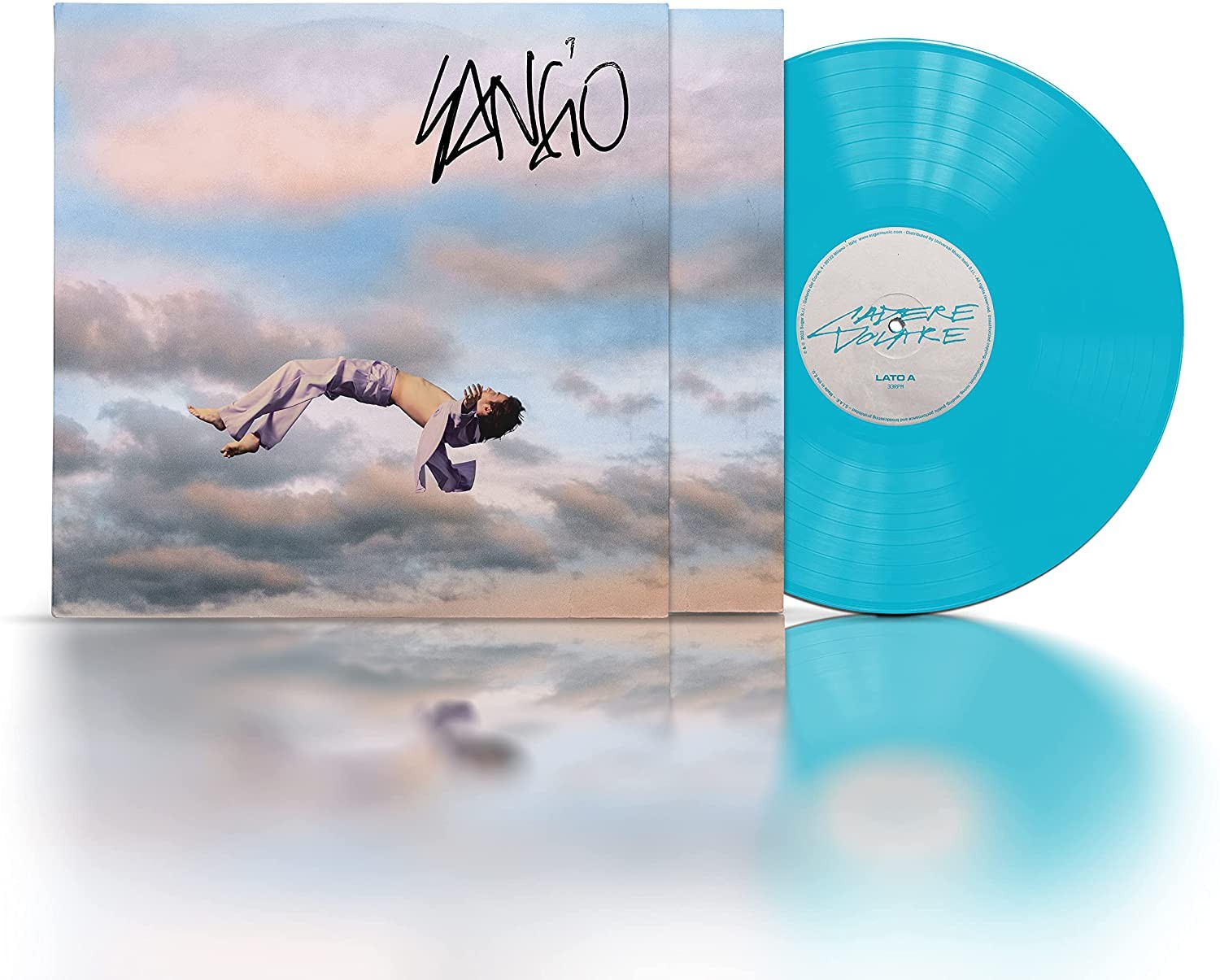 Sangiovanni Vinile azzurro autografato
