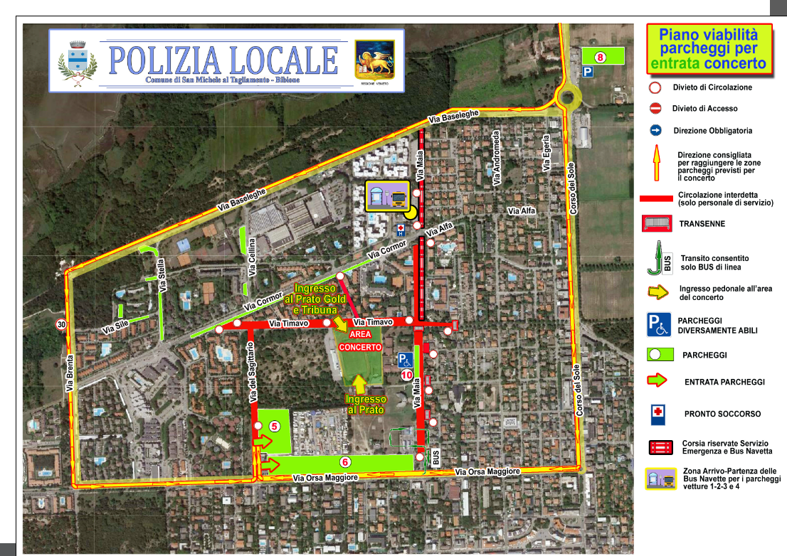 viabilità parcheggio Bibione Mengoni