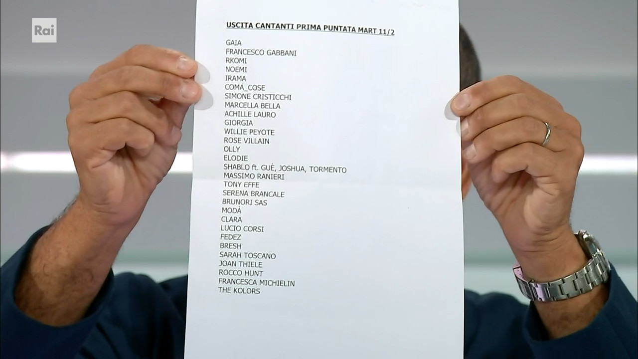 Scaletta sanremo 2025 prima serata